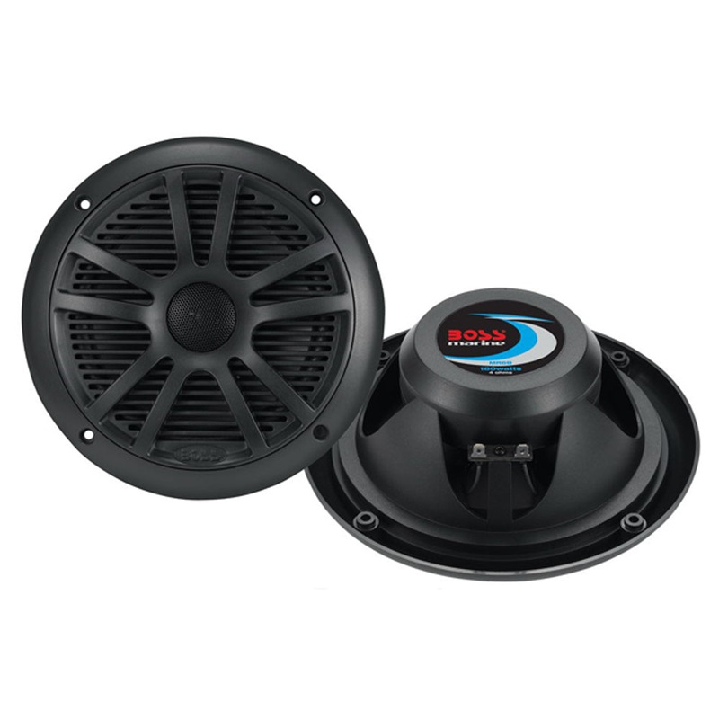 Boss Audio MR6B 6.5 Dual Cone Marine Coaxial Speaker (Pair) – 180W – Black – MR6B