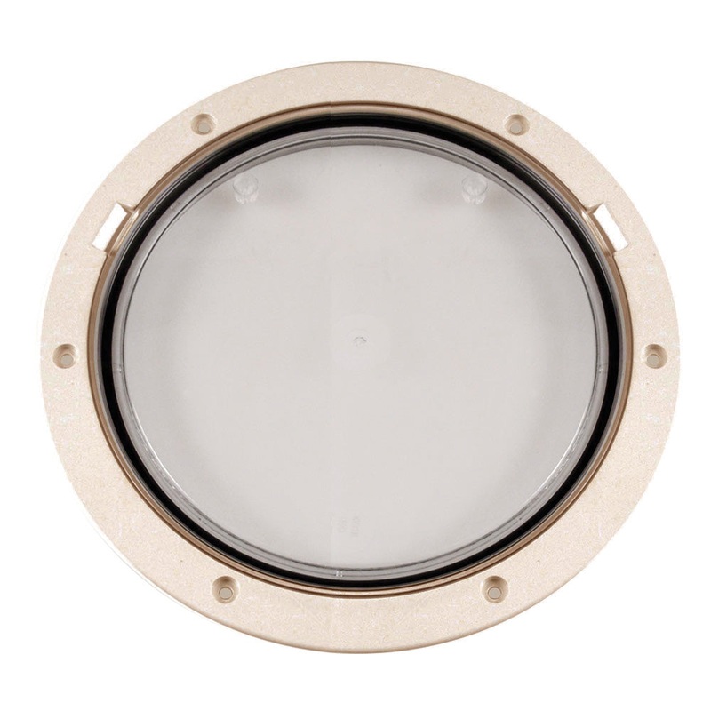 Beckson 8 Clear Center Pry-Out Deck Plate – Beige – DP81-N-C