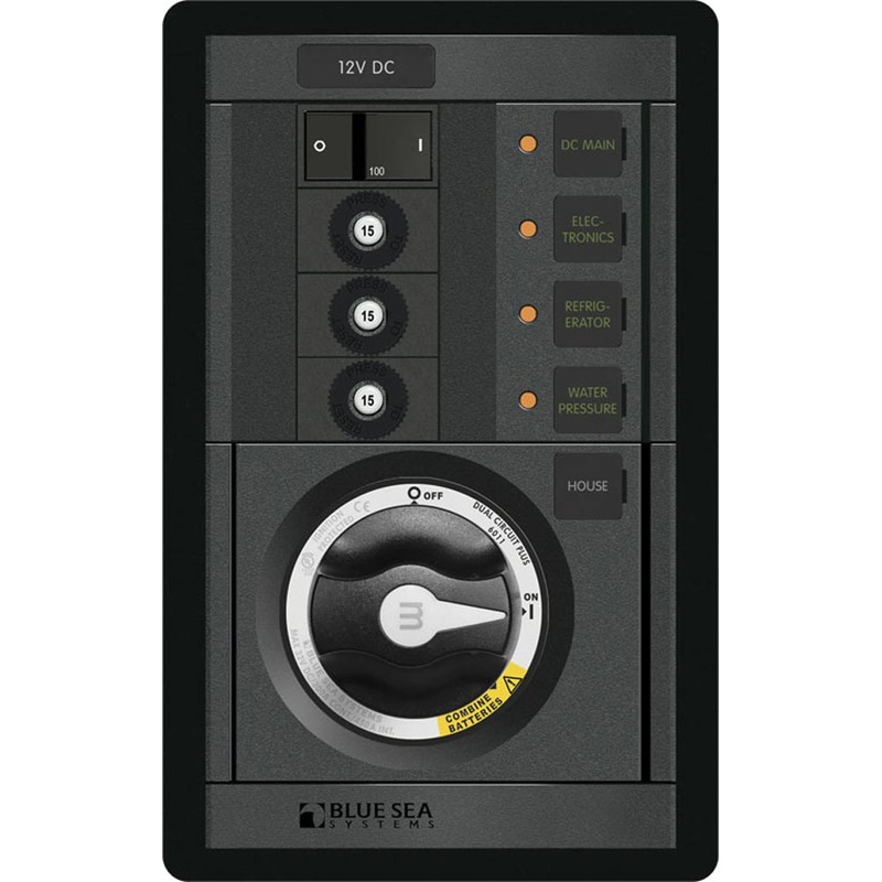 Blue Sea 1408 M-Series Dual Circuit Plus, Main + 3 Positions CLB Vertical – 1408