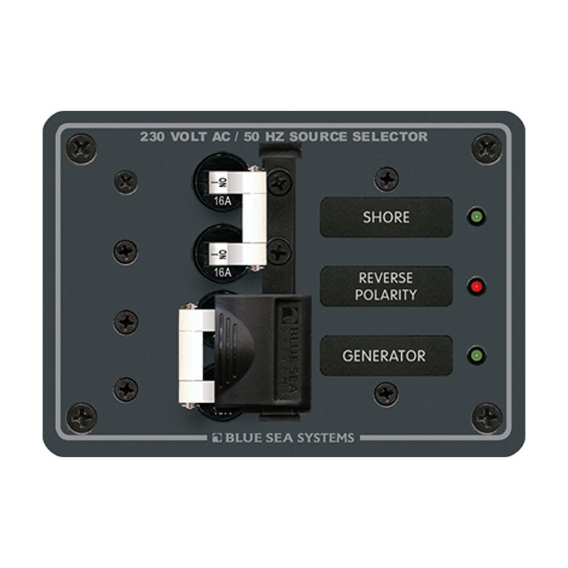 Blue Sea 8132 AC Toggle Source Selector (230V) – 2 Sources – 8132
