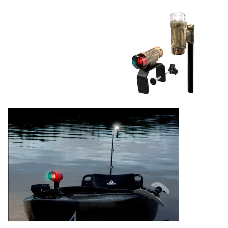 Attwood PaddleSport Portable Navigation Light Kit – C-Clamp, Screw Down or Adhesive Pad – RealTree Max-4 Camo – 14195-7
