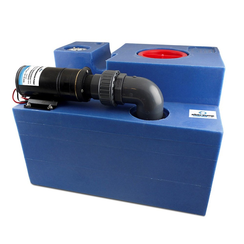 Albin Group 12 Gallon (47L) Waste Water Tank CPL Macerator – 12V – 03-02-009