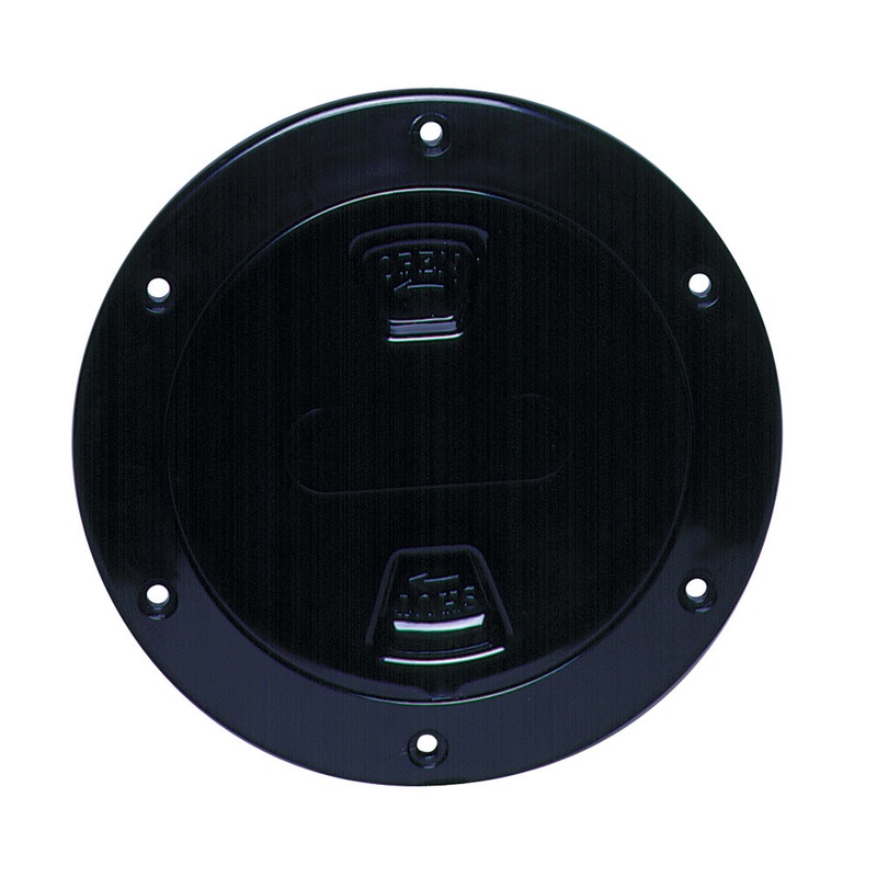 Beckson 4 Smooth Center Screw-Out Deck Plate – Black – DP40-B
