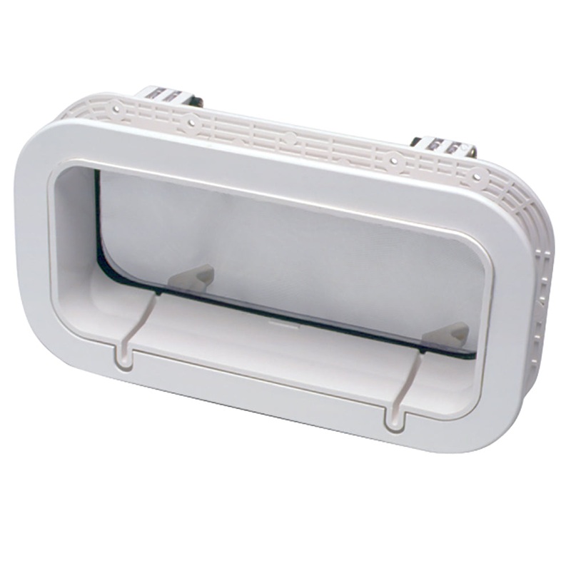 Beckson Drain Port – 4 x 14 x 1-Depth – White/Clear – PO414DWC-10