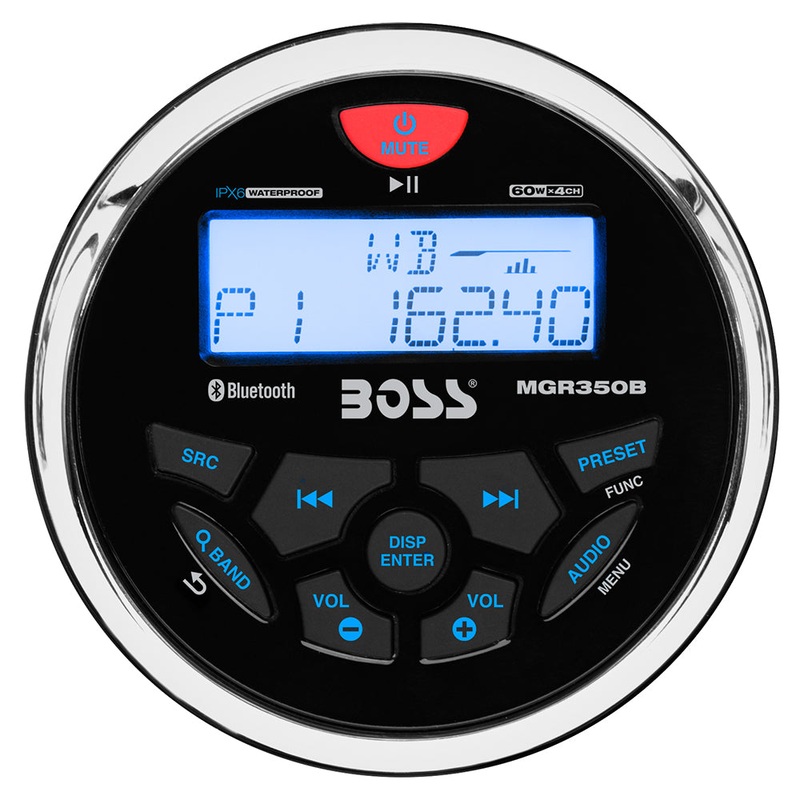 Boss Audio MGR350B Marine Gauge Style Radio – MP3/CD/AM/FM/RDS Receiver – MGR350B