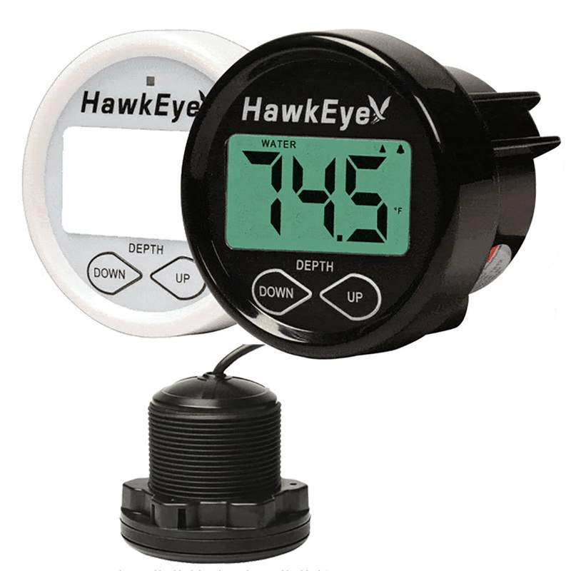 Hawkeye DepthTrax In-Dash Digital Depth & Temp Gauge – Thru-Hull – DT2BX-TH