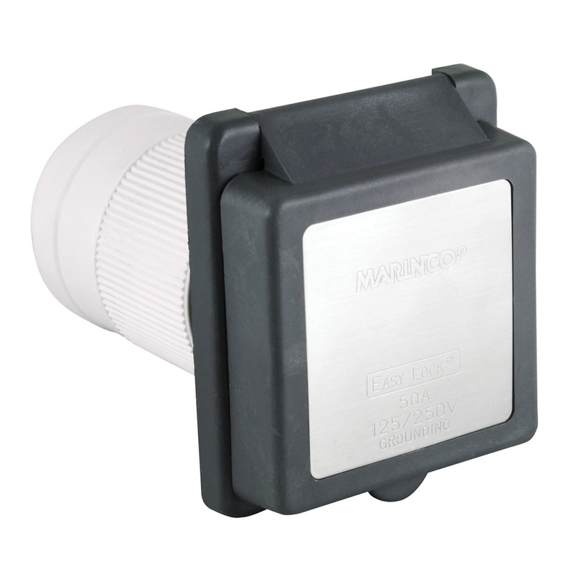 Marinco 50A 125/250V EL Inlet w/Enclosure – 6353EL-B.GRAY