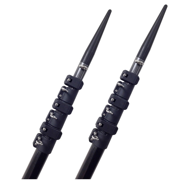 Lee’s Tackle 16′ Telescoping Carbon Fiber Outrigger Poles Sleeved f/TACO Bases – CT3916-9002