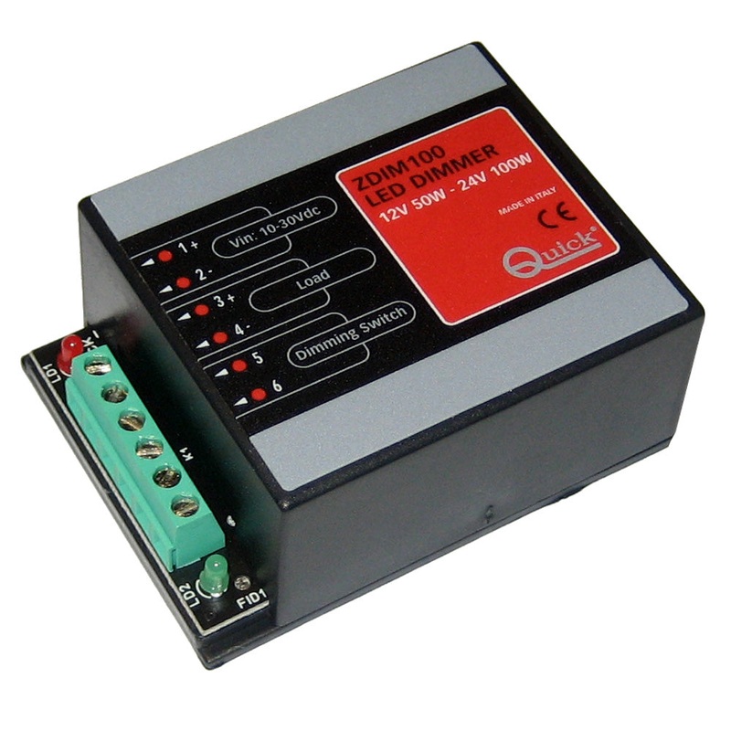 Quick ZDIM100 LED Dimmer – 10-30V DC – Up to 50W on 12V & Up to 100W on 24V – FASP093CA2L1A00