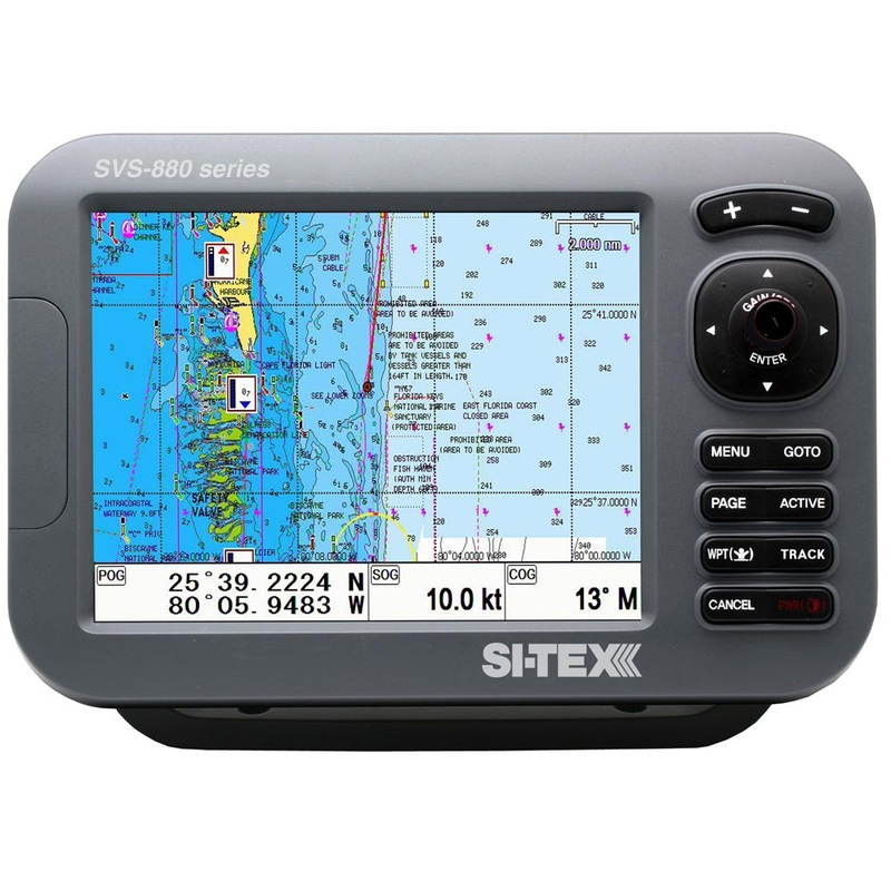 SI-TEX Standalone 8 Chartplotter System w/Color LCD, Internal & External GPS Antenna & C-MAP 4D Card – SVS-880CE+