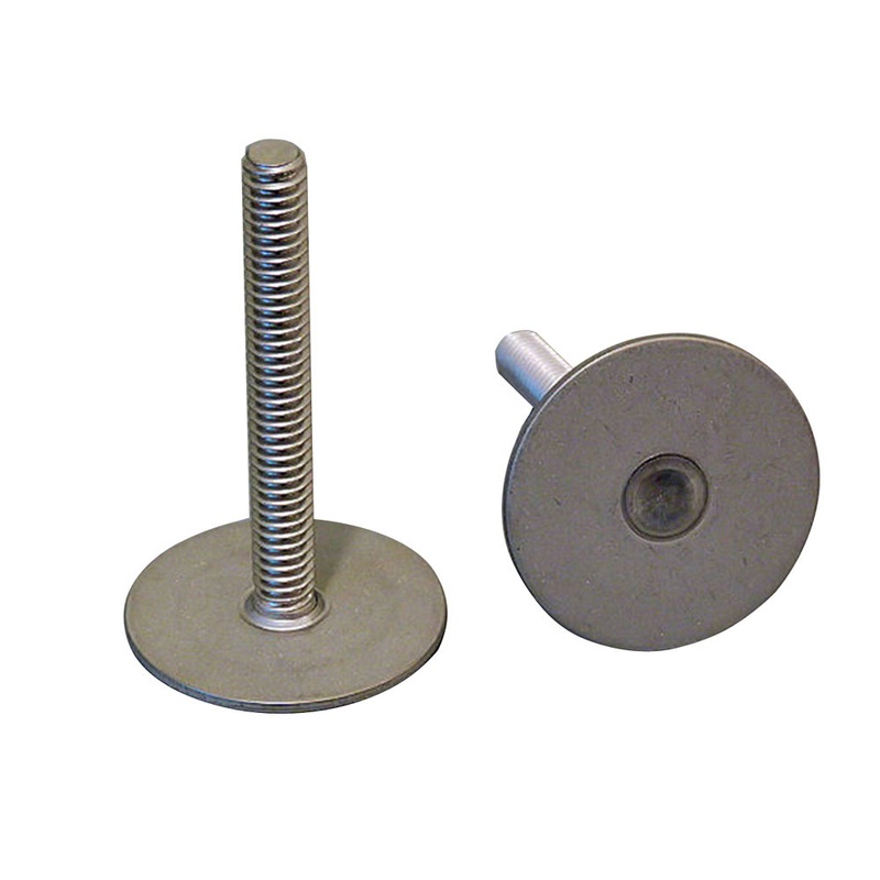 Weld Mount Stainless Steel Stud 1.25 Base 1/4 x 20 Thread 0.75 Tall – 100 Pack – 142012100