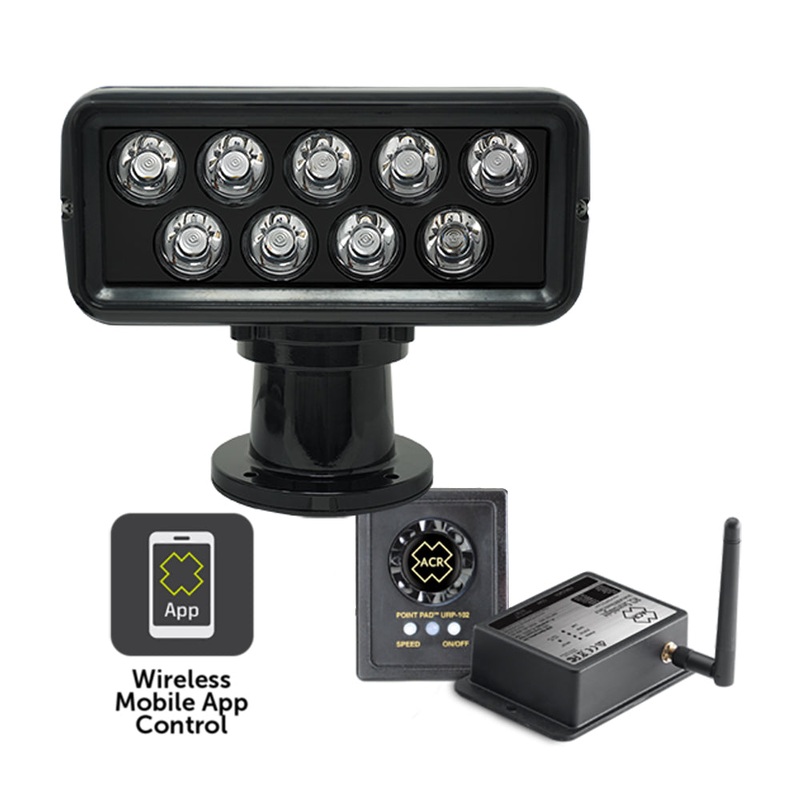 ACR RCL-100 LED Searchlight Kit w/Controller & Wired Point Pad Controller – Black – 12/24V – 1951.B