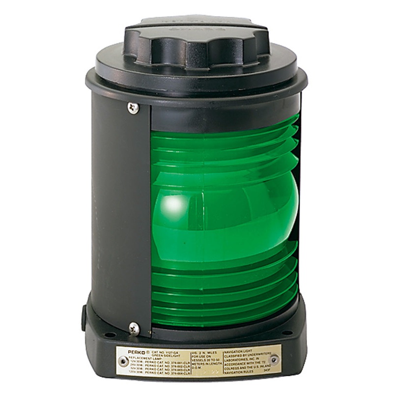 Perko Side Light – Black Plastic, Green Lens – 1127GA0BLK