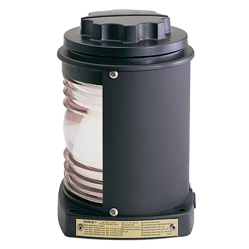 Perko Stern Light – Black Plastic, White light with Gray Tinted Lens – 1129A00BLK