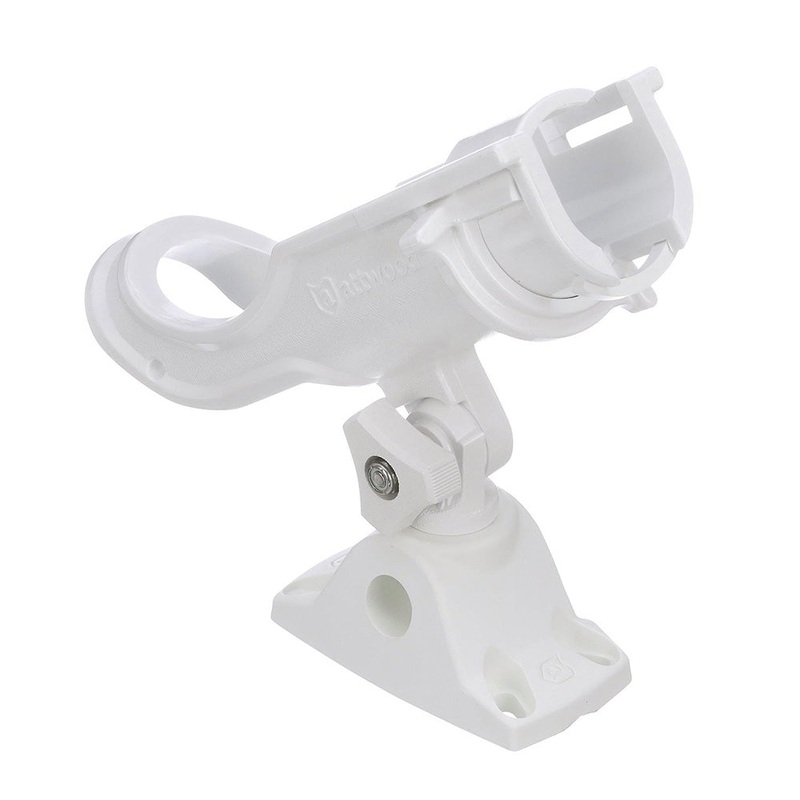 Attwood Heavy-Duty Adjustable Rod Holder w/Combo Mount – White – 5009W4