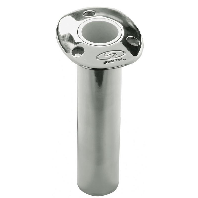 C.E. Smith Flush Mount Rod Holder – 0 Degree & 9 Depth – Stainless Steel – Cast Bottom – White Vinyl Liner – 53670CA