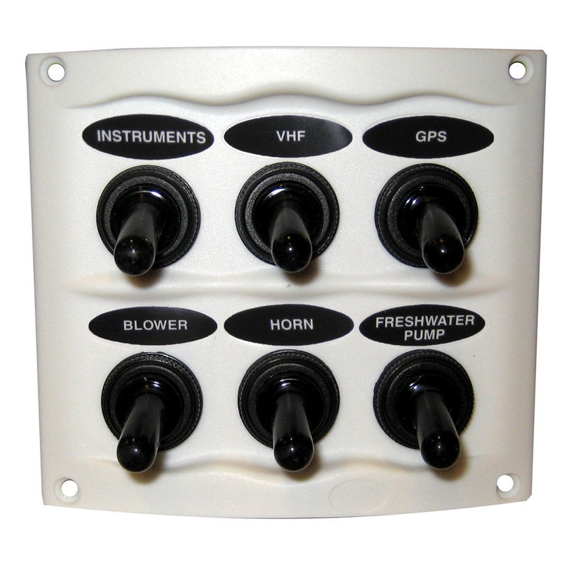 Marinco Waterproof Panel – 6 Switches – White – 900-6WPW
