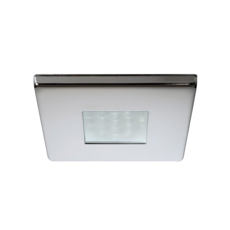 Quick Edwin C Downlight LED – 2W, IP66, Screw Mounted – Square Stainless Bezel, Square Warm White Light – FASP3432X02CA00