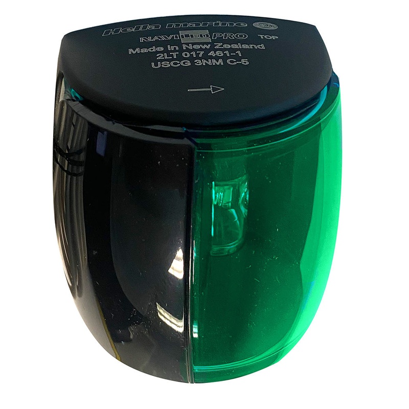 Hella Marine NaviLED PRO Starboard Navigation Lamp – Black – 3NM – 17461101