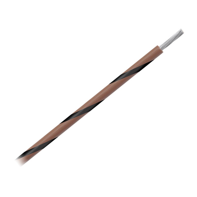 Pacer 14 AWG Gauge Striped Marine Wire 500′ Spool – Brown w/Black Stripe – WUL14BR-0-500