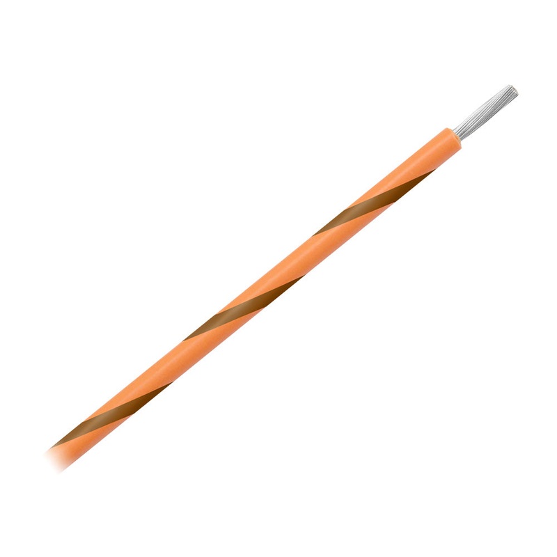 Pacer 14 AWG Gauge Striped Marine Wire 500′ Spool – Orange w/Brown Stripe – WUL14OR-1-500