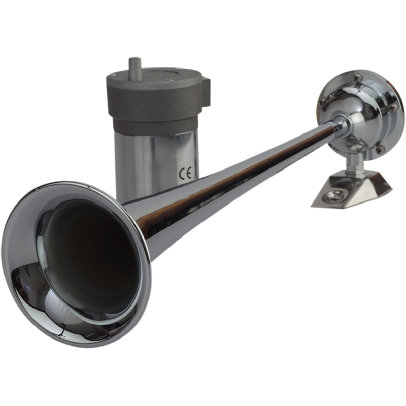 Sea-Dog Chrome Plated Trumpet Airhorn Long Single w/Compressor – 432510-1