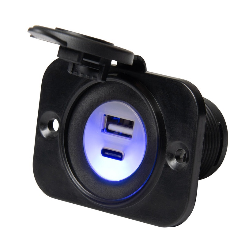 Marinco Sealink Dual USB-A/C Combo Charger – 12VDUSBAC – 12VDUSBAC
