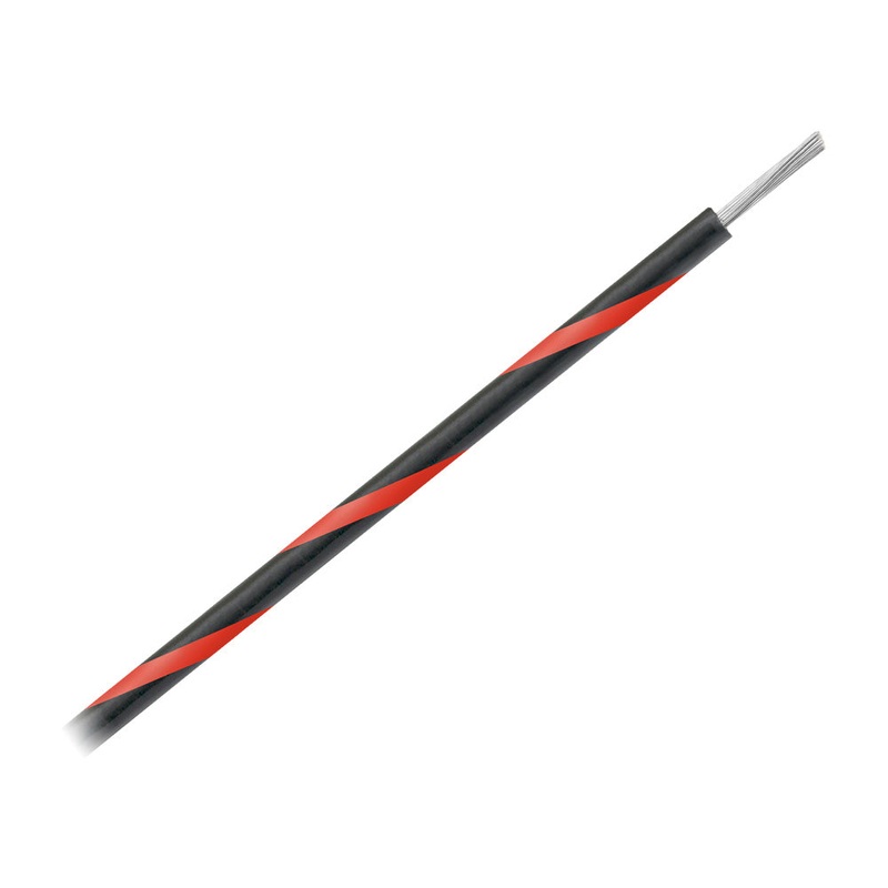 Pacer 16 AWG Gauge Striped Marine Wire 1000′ Spool – Black w/Red Stripe