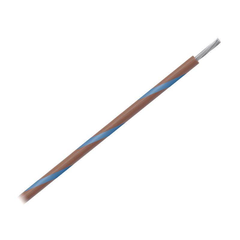 Pacer 16 AWG Gauge Striped Marine Wire 500′ Spool – Brown w/Blue Stripe