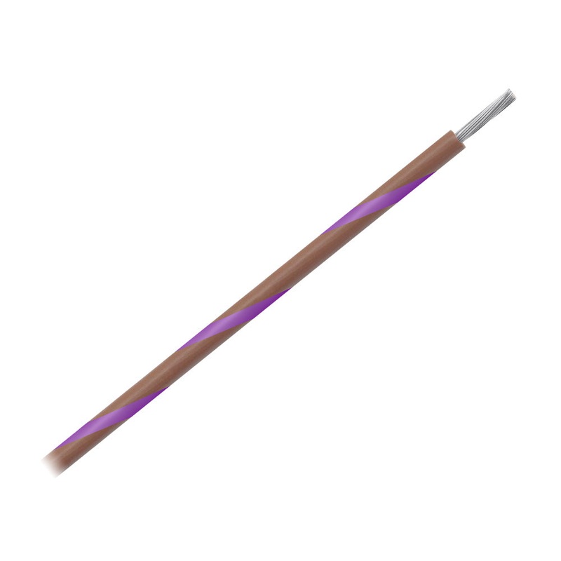 Pacer 16 AWG Gauge Striped Marine Wire 500′ Spool – Brown w/Violet Stripe