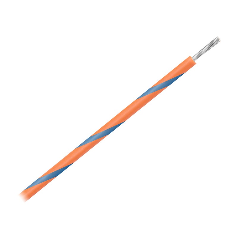 Pacer 16 AWG Gauge Striped Marine Wire 500′ Spool – Orange w/Blue Stripe