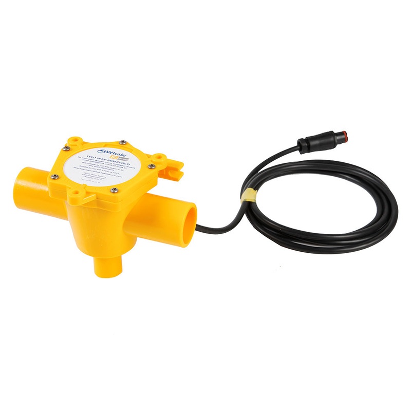 Whale 2-Way Waste Manifold 12′ Cable 1-1/2 Ports