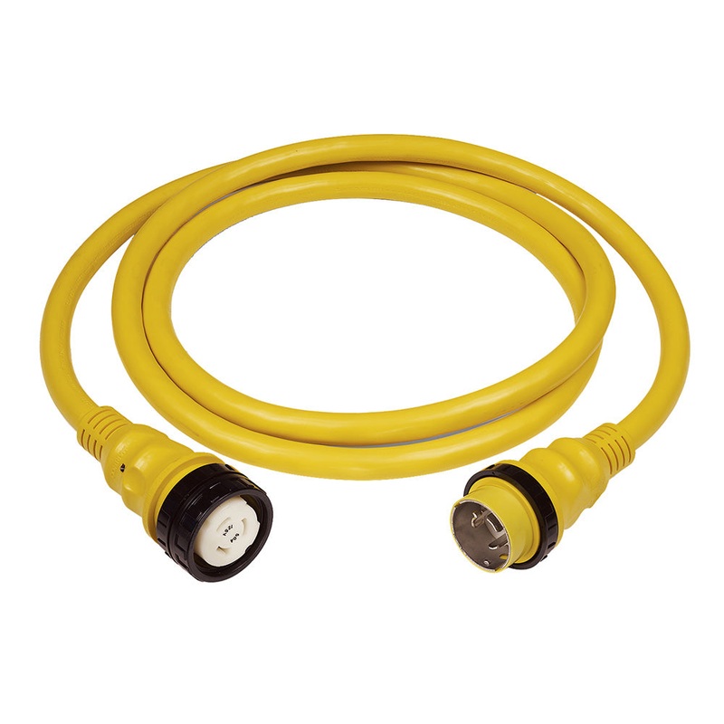 Marinco 50 AMP 125V Shore Power Cable – 75′ – Yellow