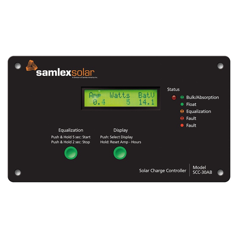 Samlex Flush Mount Solar Charge Controller w/LCD Display – 30A – SCC-30AB