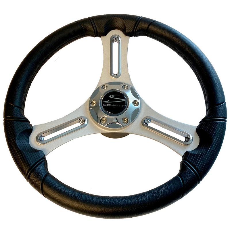 Schmitt Marine Torcello 14 Wheel – 03 Series – Polyurethane Wheel w/Chrome Trim & Cap – Brushed Spokes – 3/4 Tapered Shaft – Retail Packaging – PU033104-12R