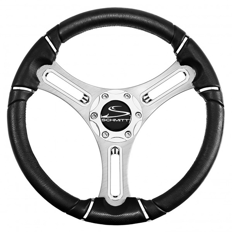 Schmitt Marine Torcello 14 Wheel – 04 Series – Polyurethane Wheel w/Chrome Trim & Cap – Brushed Spokes – 3/4 Tapered Shaft – PU043144-12R