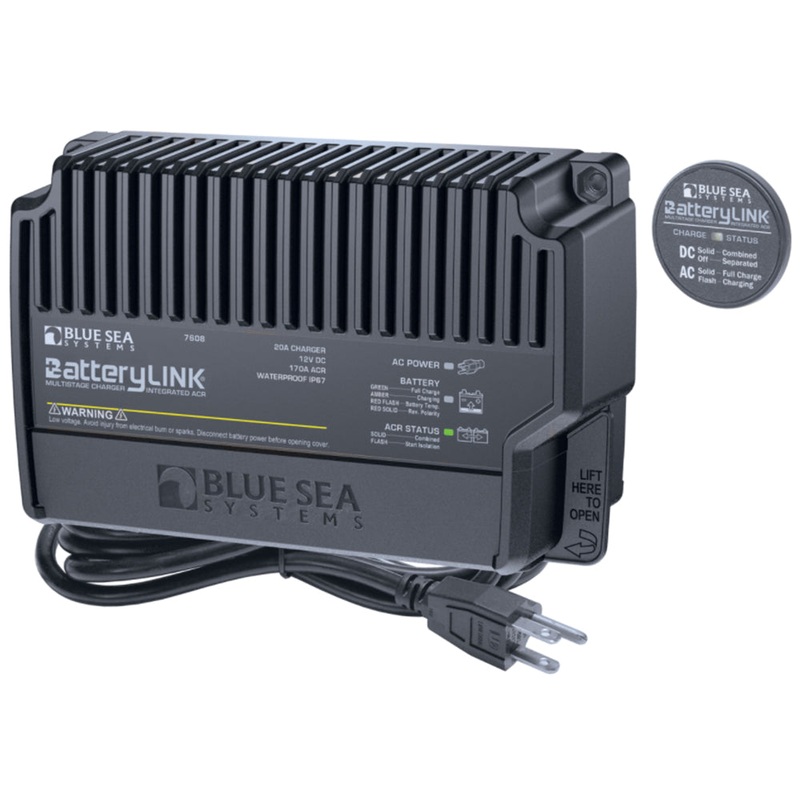 Blue Sea 7608 BatteryLink Charger (North America) – 12V – 20Amp – 2 Bank – 7608