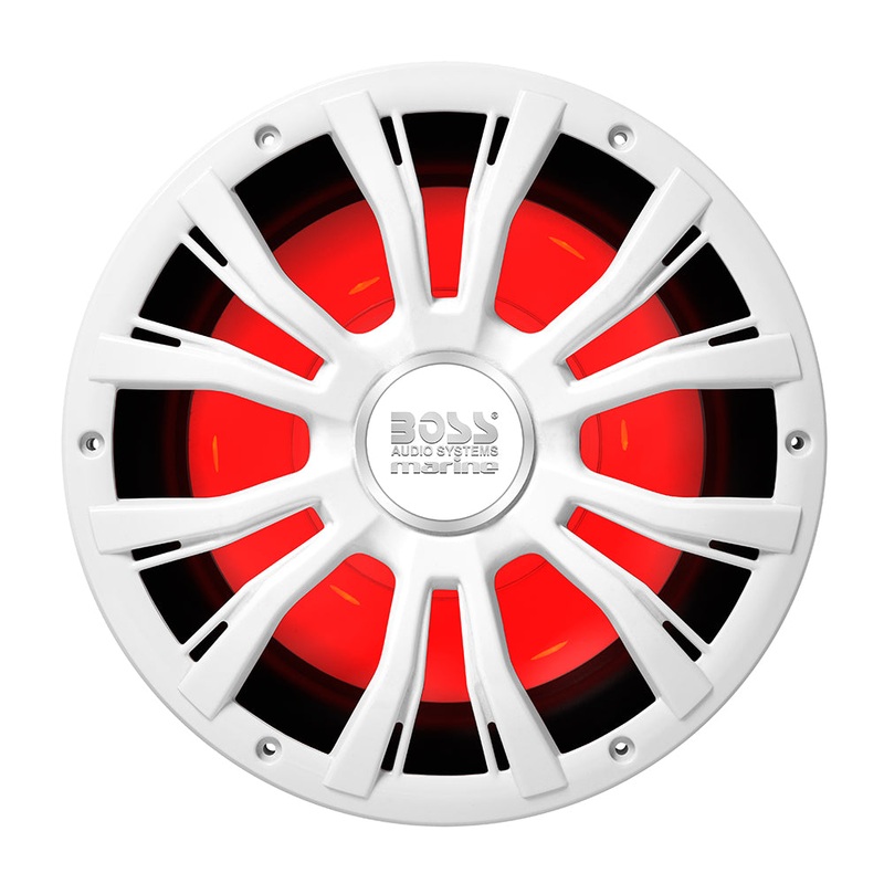 Boss Audio MRG10W 10 inch Marine 800W Subwoofer with Multicolor Lighting – White – MRGB10W