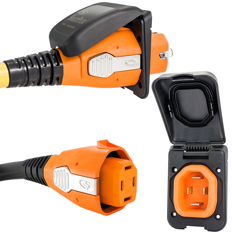 SmartPlug 50 Amp Connector & Non Metallic Inlet – Black – B50ASSYPB