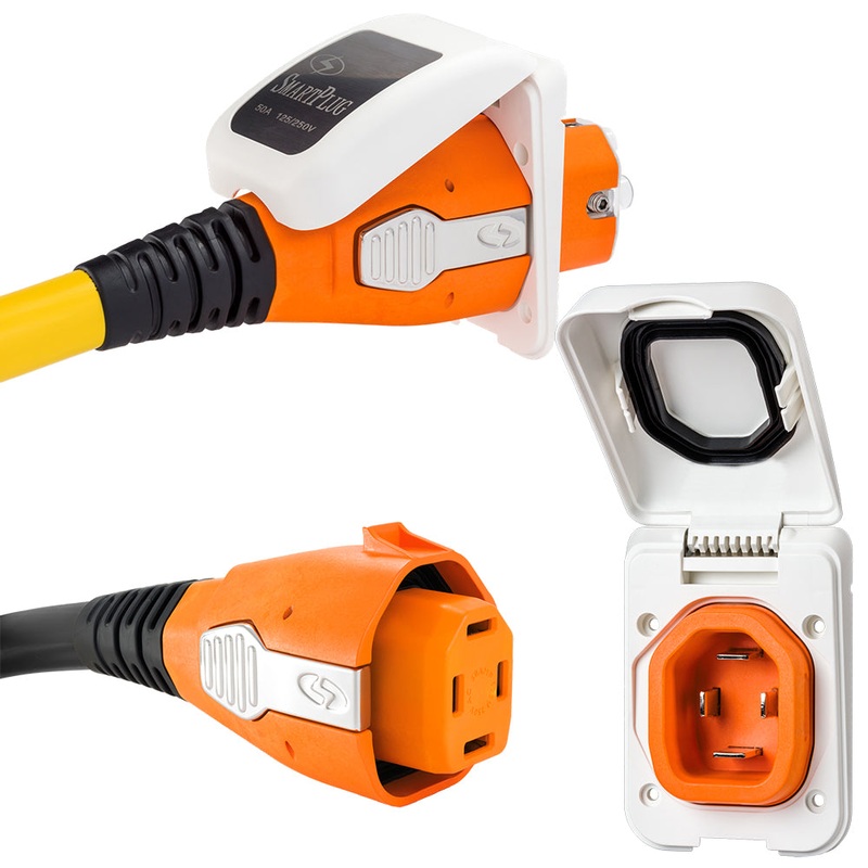 SmartPlug 50 Amp Connector & Non Metallic Inlet – White – B50ASSYPW