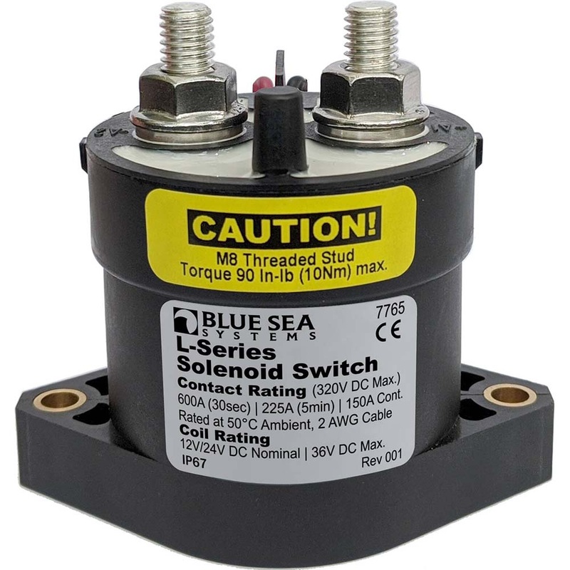 Blue Sea 7765 L-Series Solenoid Switch – 50A – 12/24V DC – 7765