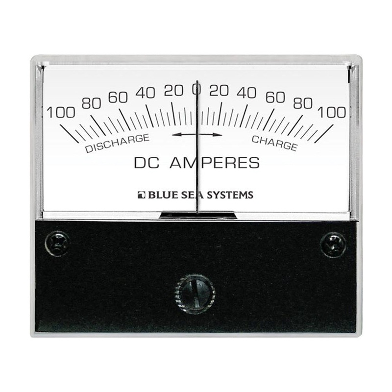 Blue Sea 8253 DC Zero Center Analog Ammeter – 2-3/4 Face, 100-0-100 Amperes DC – 8253
