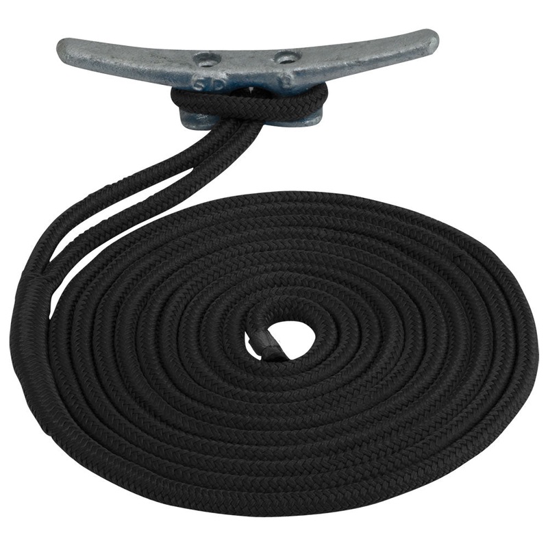 Sea-Dog Double Braided Nylon Dock Line – 5/8 inch x 20′ – Black – 302116020BK-1