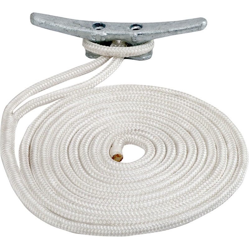 Sea-Dog Double Braided Nylon Dock Line – 5/8 inch x 35′ – White – 302116035WH-1