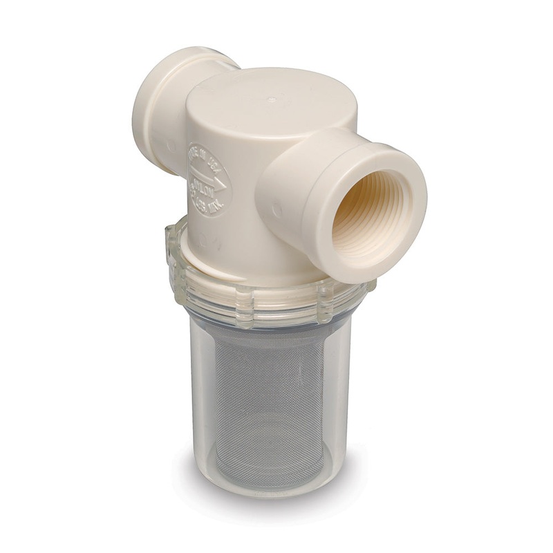 Shurflo by Pentair 1-1/4 Raw Water Strainer w/Bracket & Fittings – 20 Mesh