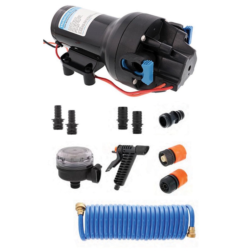 Jabsco HotShot HD5 Heavy Duty Washdown Pump Kit w/25′ HoseCoil – 12V – 5GPM – 70PS – IP501J-119N-4A