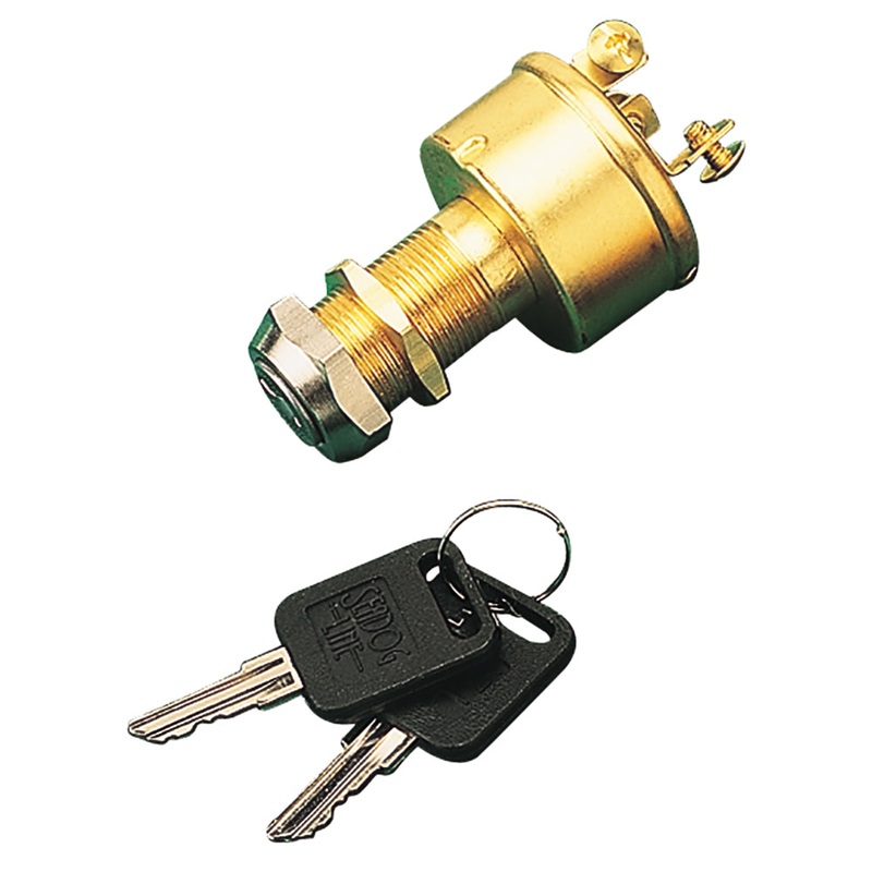 Sea-Dog Brass 3-Position Key Ignition Switch – 420350-1