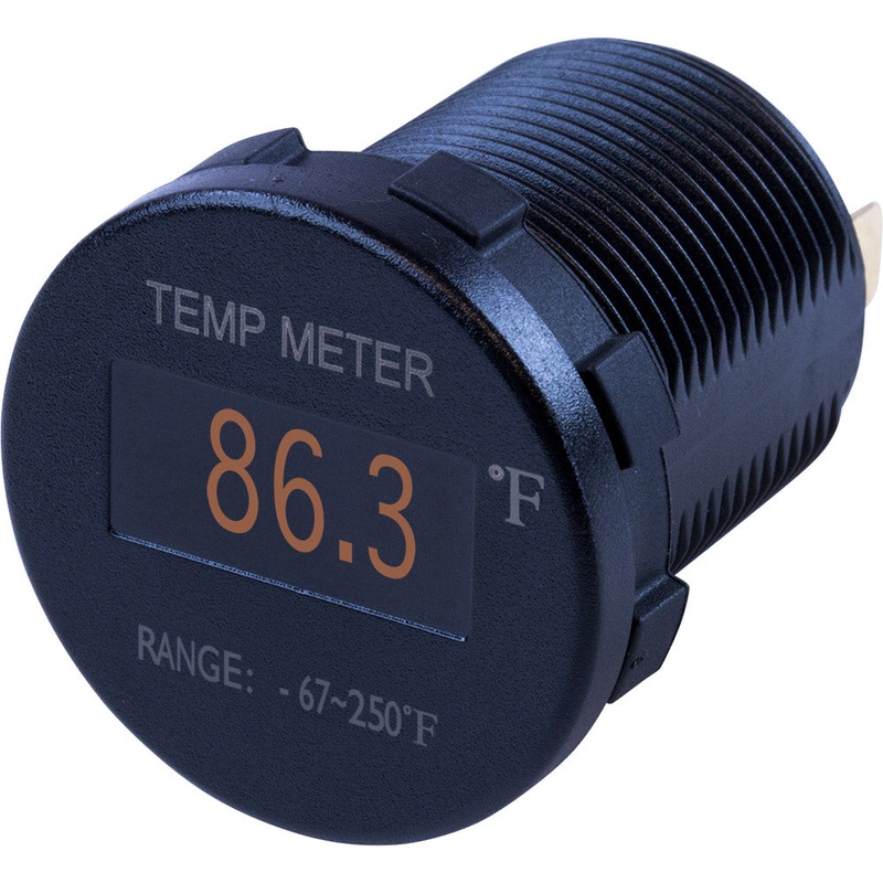 Sea-Dog Round OLED Temperature Meter Fahrenheit w/6′ Lead – 421610-1