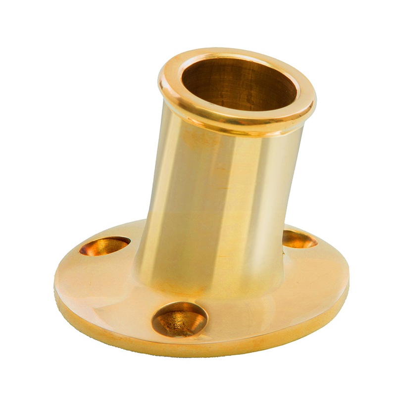 Whitecap Top-Mounted Flag Pole Socket Polished Brass – 3/4 ID – S-5001B