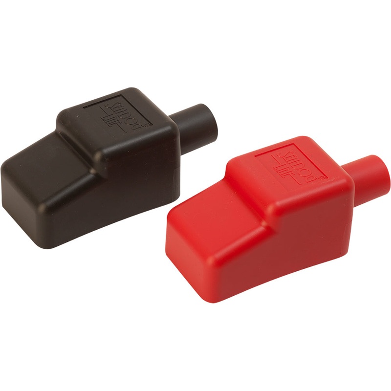 Sea-Dog Battery Terminal Covers – Red/Back – 1/2 – 415110-1